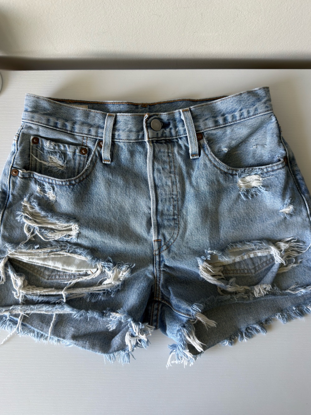 Levi’s 501 Distressed Denim Shorts